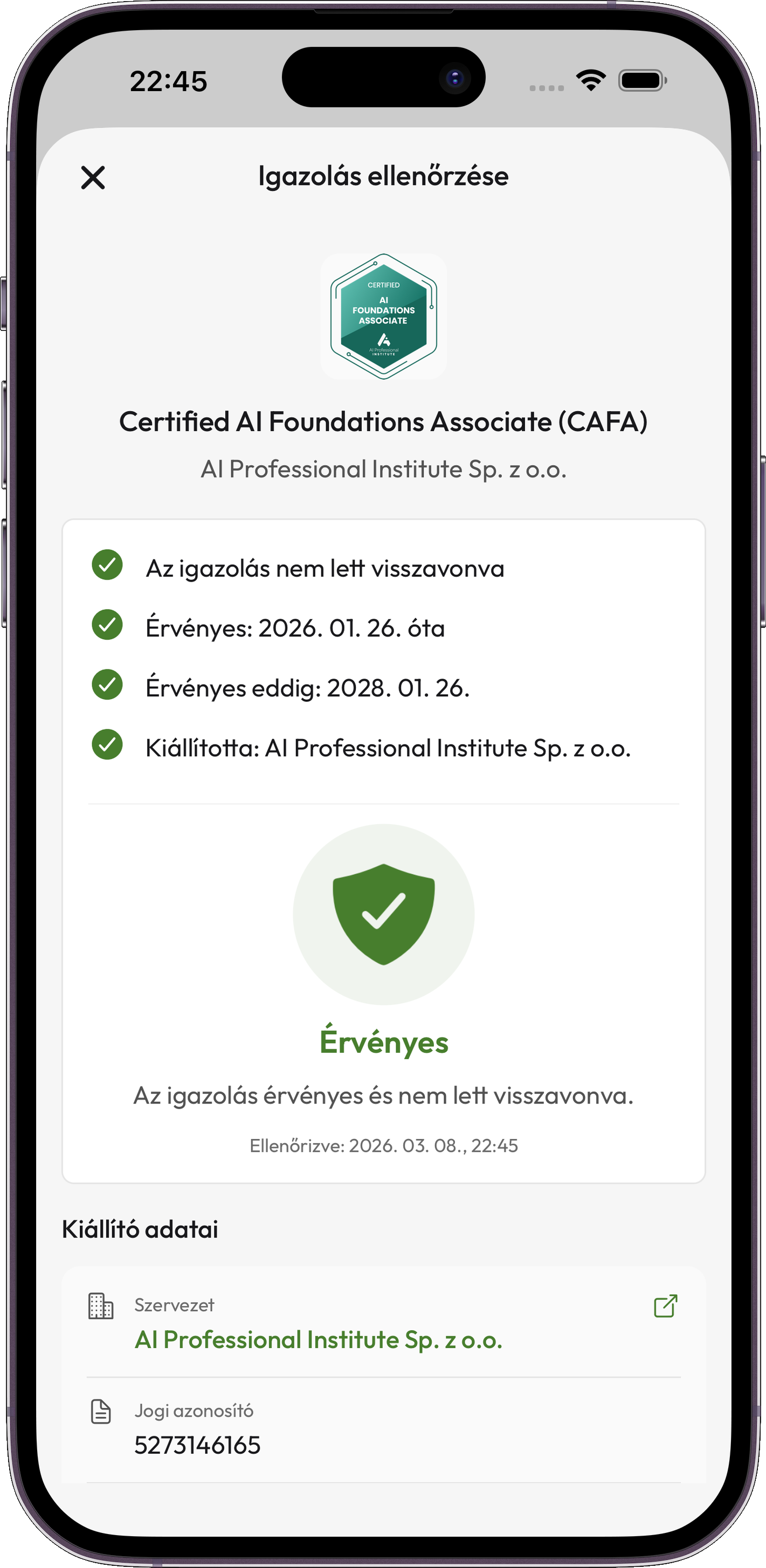 Credentium Wallet — Weryfikacja